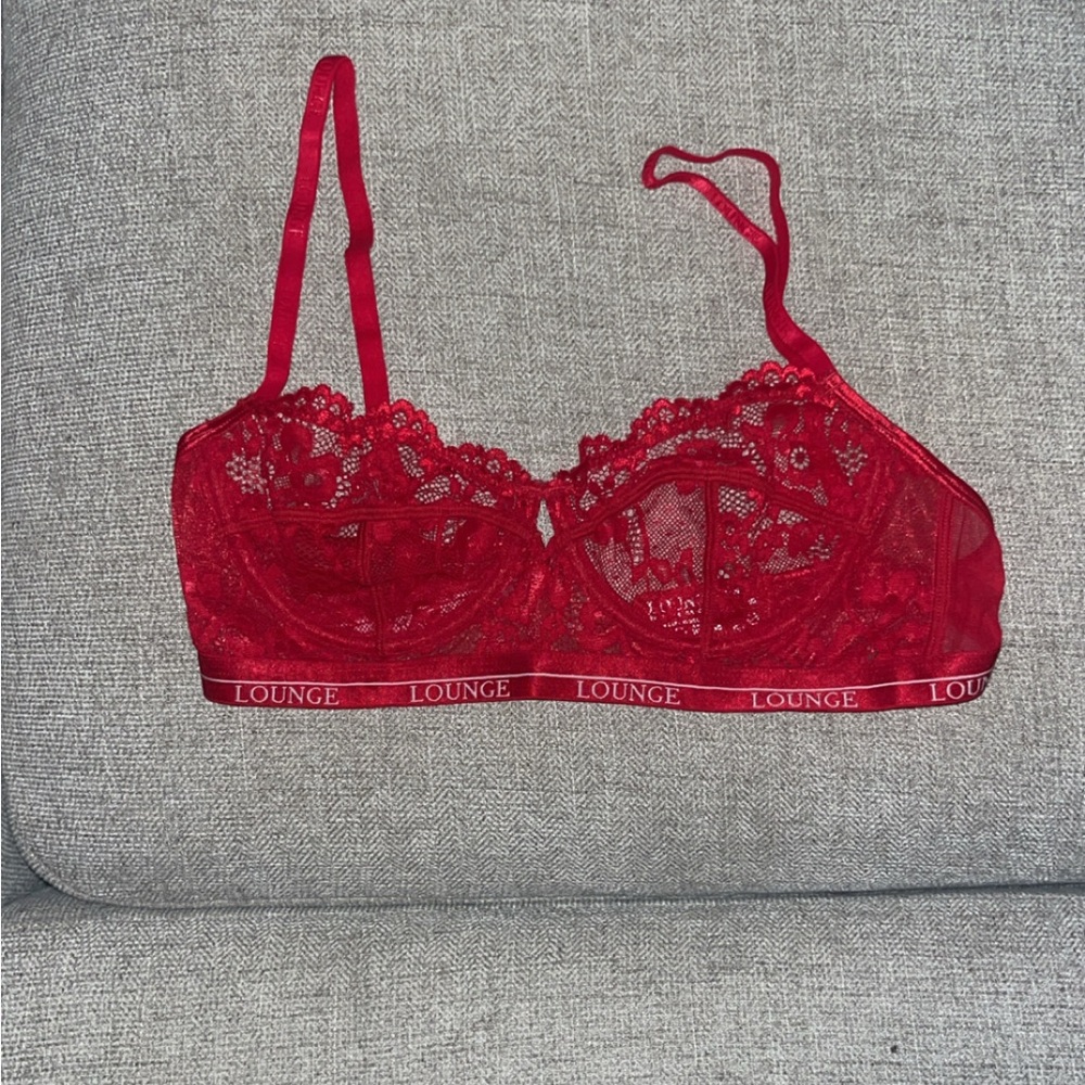 Lounge Red Lace Bralette 32D